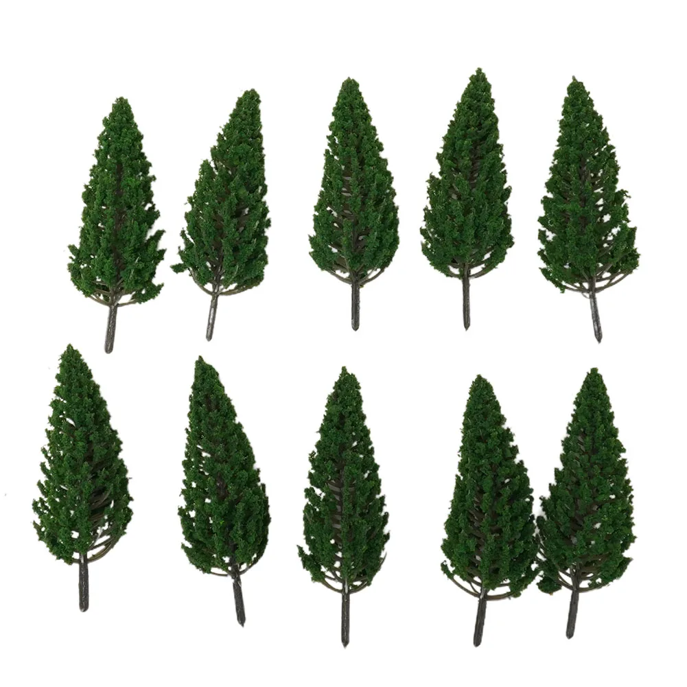 10 бр. Модел на Бор Зелен цвят За мащаба на жп оформление 11 см SL-16059, тъмно-зелен Пясък маса, модел на дърво