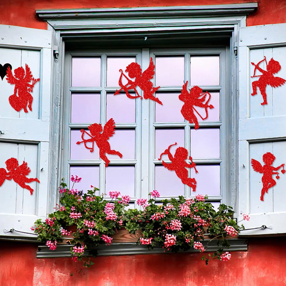 8 Бр декоративни стикери за прозорци, с участието на Купидона в 