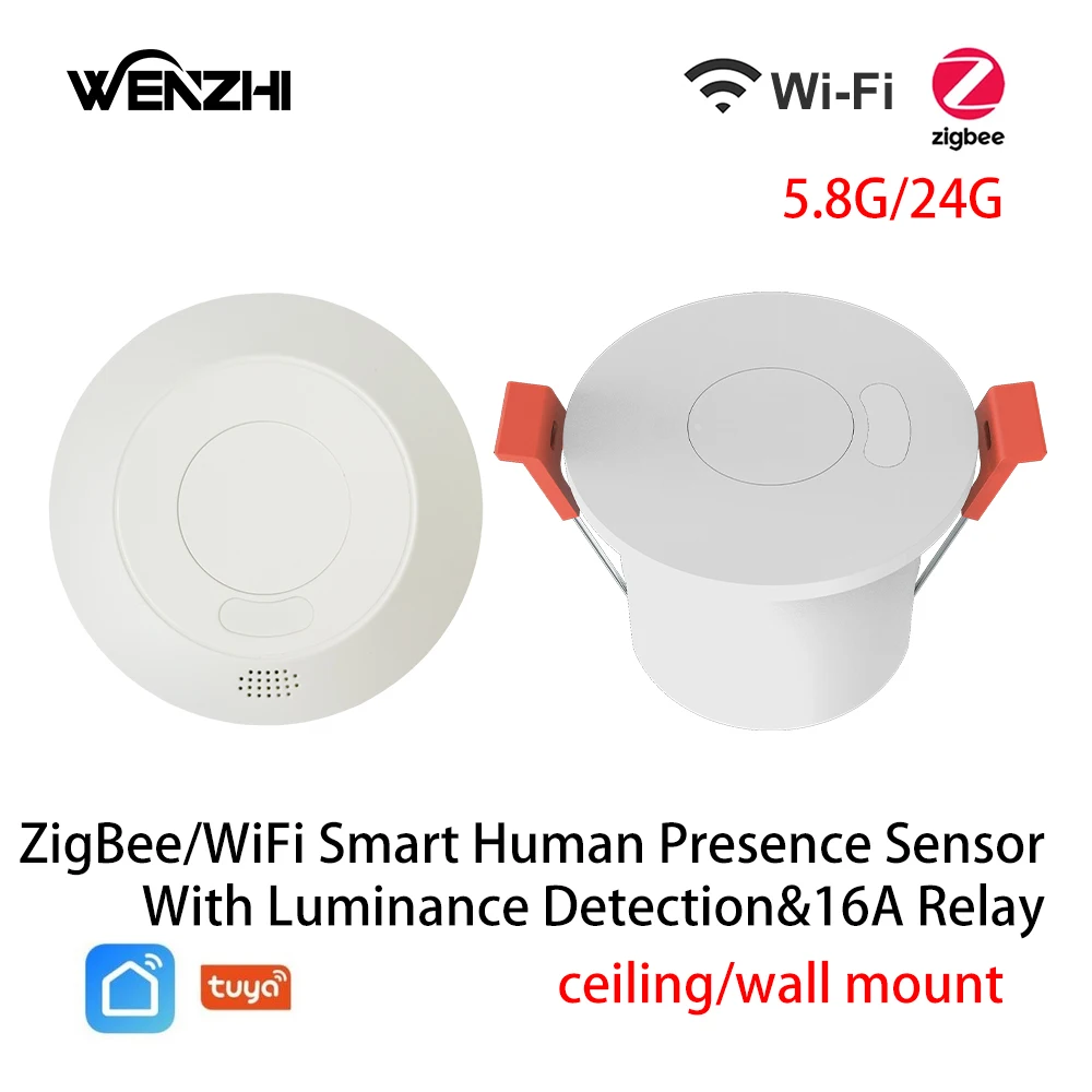 ZigBee/Wifi mmWave Радар Присъствието на Човек Сензор за Движение Ключа за лампата Определяне на Яркостта на 110/220 В Sasha Smart Life Home Automation