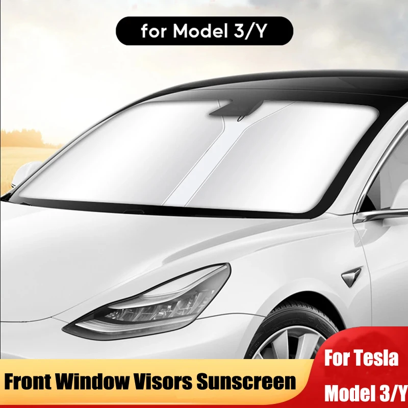 За Tesla Model 3 Y Слънчеви очила на предното стъкло на автомобила Автомобилни сенници на преден стъкло Слънцезащитен чадър за къмпинг туризъм