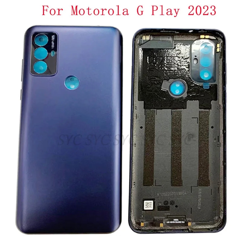 Капак на отделението за батерията, задната част на задвижваната корпус за Motorola Moto G Play 2023, резервни Части за ремонт на задния капак