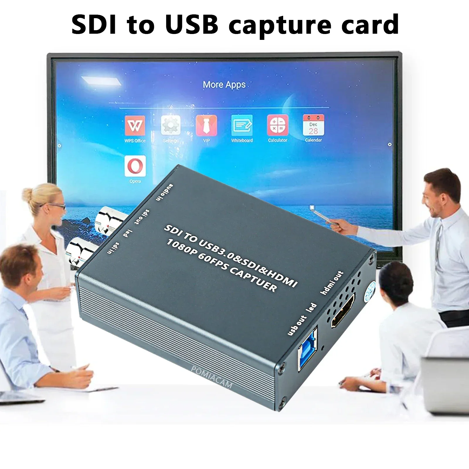 Карта за улавяне на SDI-USB изход HD USB3.0 1080P запис на SDI-влизане в режим на реално време, аудио-видео, HDMI, изход HDMI и SDI Loopout