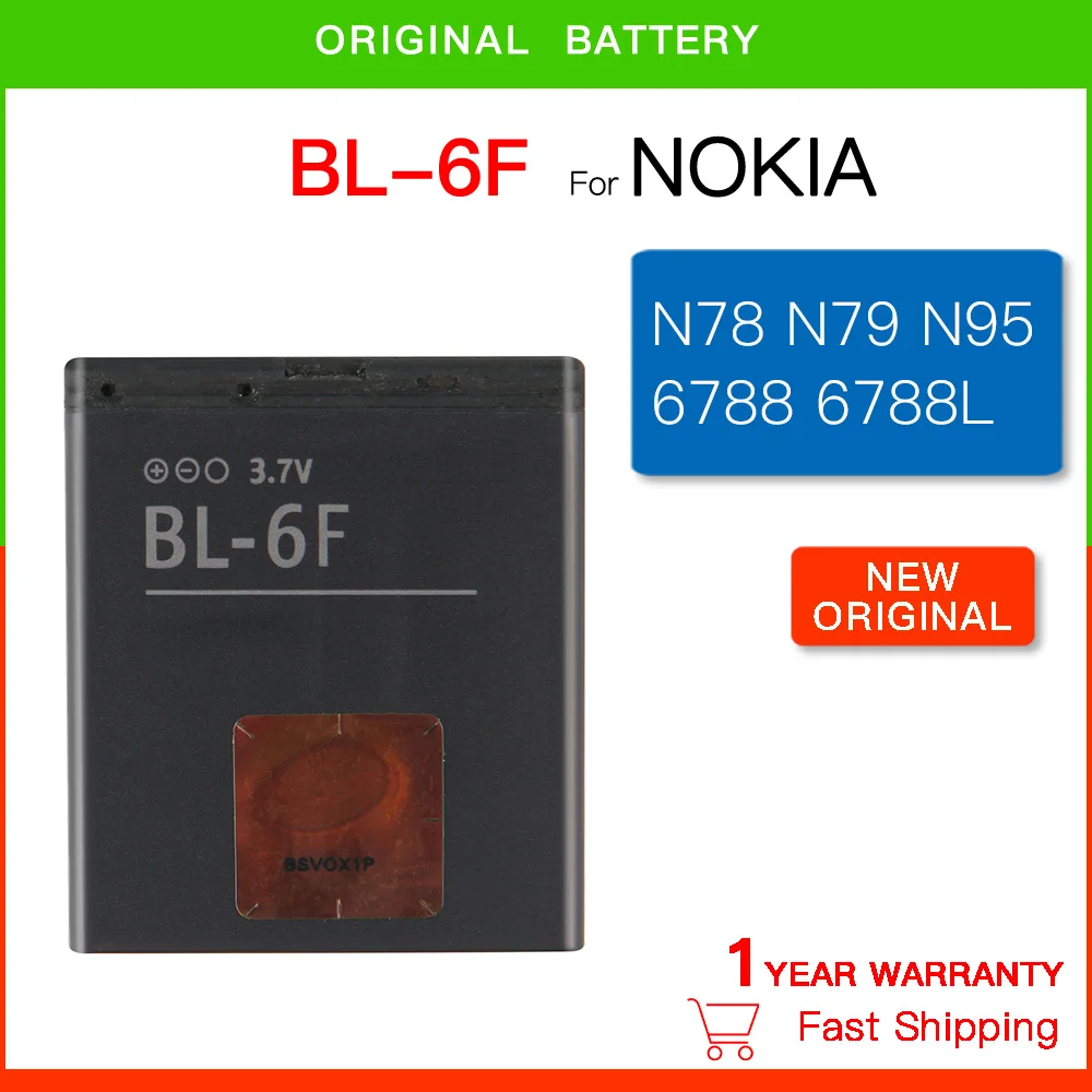 Оригинална Акумулаторна Батерия BL-6F Батерия За Nokia 6788 N78 N79, N95 (8G) 6788i Battery 6F BL6F Подмяна на batteria