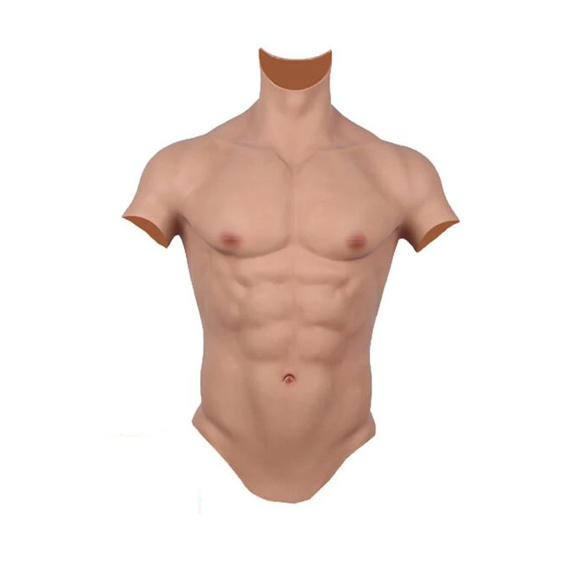 Реалистичен силиконов мускульный костюм мъжки Мъжки фалшива гърдите Фалшив Корем Изкуствена имитация на мускулите Cosplay Костюм Кроссдрессера