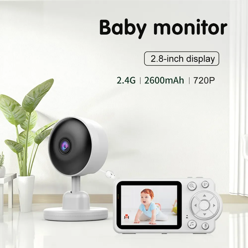Следи бебето Безжична 2,8-инчов видео наблюдение, двупосочно аудио, Умна детска камера за нощно виждане, Защита на сигурността на
